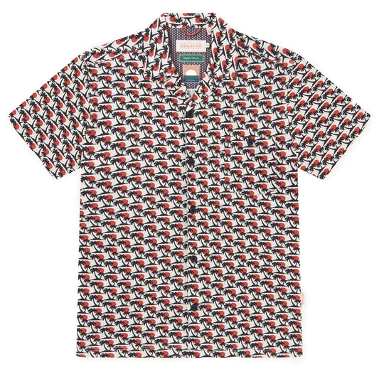 Sealskinz Bexwell UV Protection SS Jersey Palm Print Shirt Navy - The Sporting Lodge