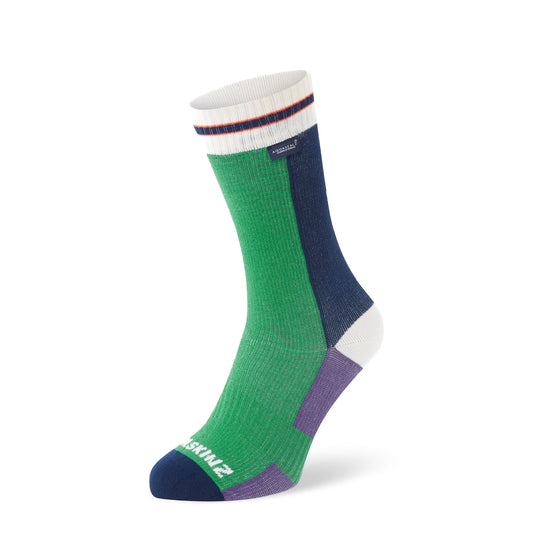 Sealskinz Billockby Waterproof All Weather Mid Length Lightweight Cycling Sock Green
