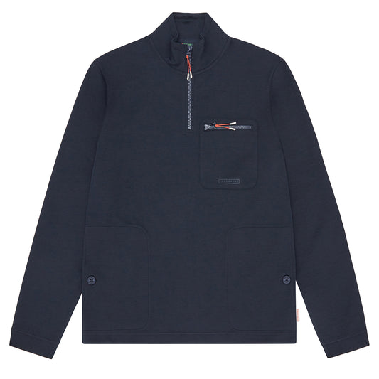 Sealskinz Bunwell Half Zip Funnel Neck Sweater Navy - The Sporting Lodge