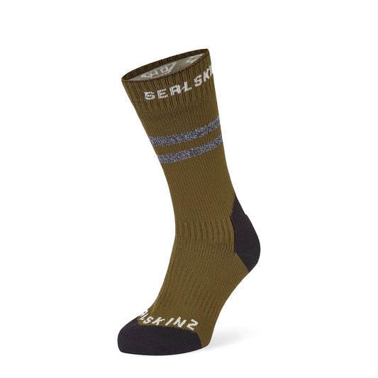 Sealskinz Runton Waterproof Cold Weather Mid Length Sock with Hydrostop Olive