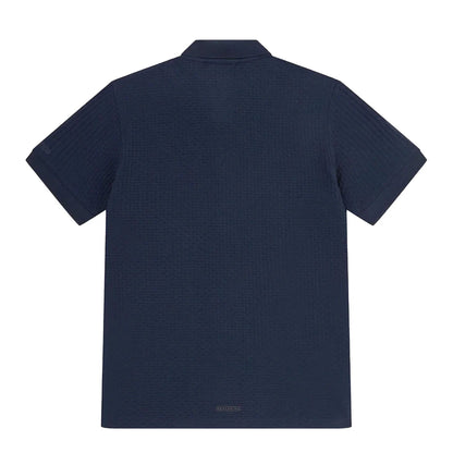 Sealskinz Stokesby SS Button Through Jacquard Polo Shirt Navy