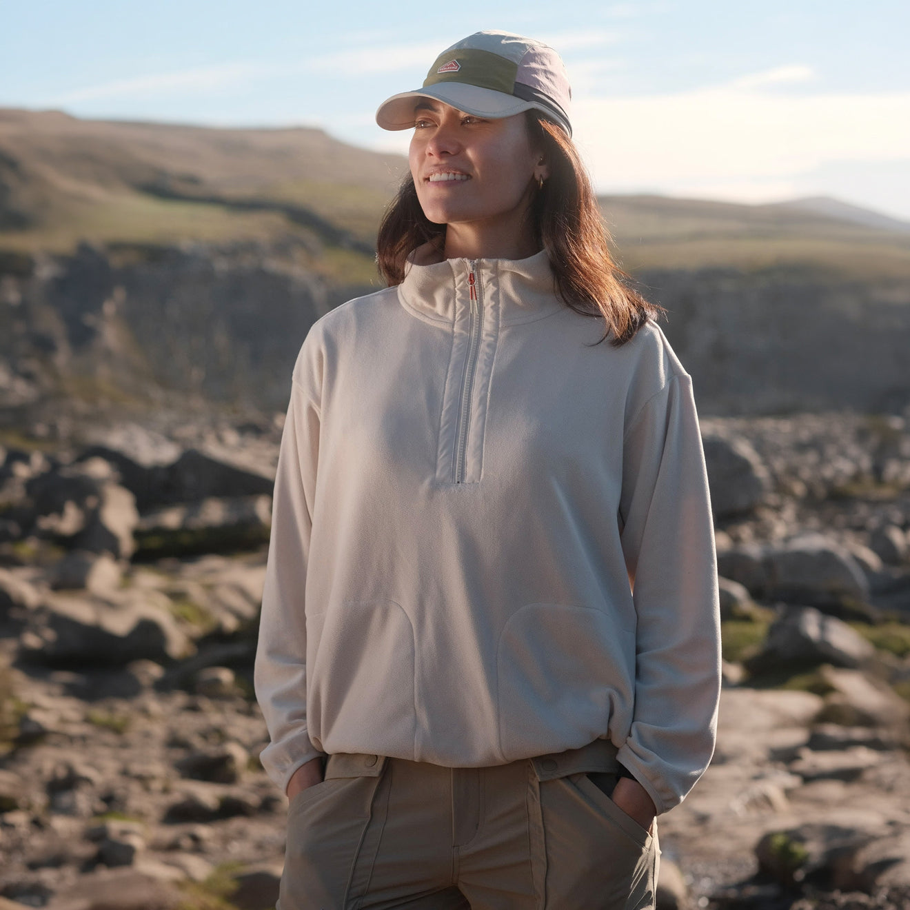 Sealskinz Womens Abbott Fleece Quarter Zip Cream