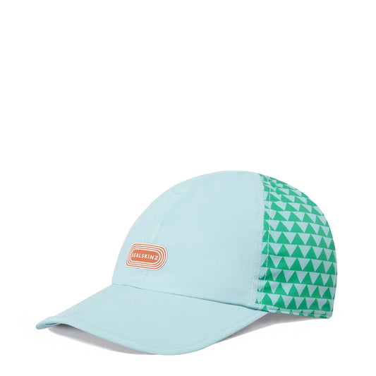Sealskinz Wymondham Waterproof Quick Dry Foldable Printed Running Cap Blue - The Sporting Lodge
