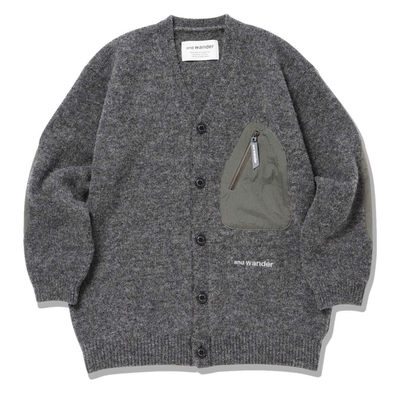 And Wander Shetland Wool Cardigan Gray | The Sporting Lodge