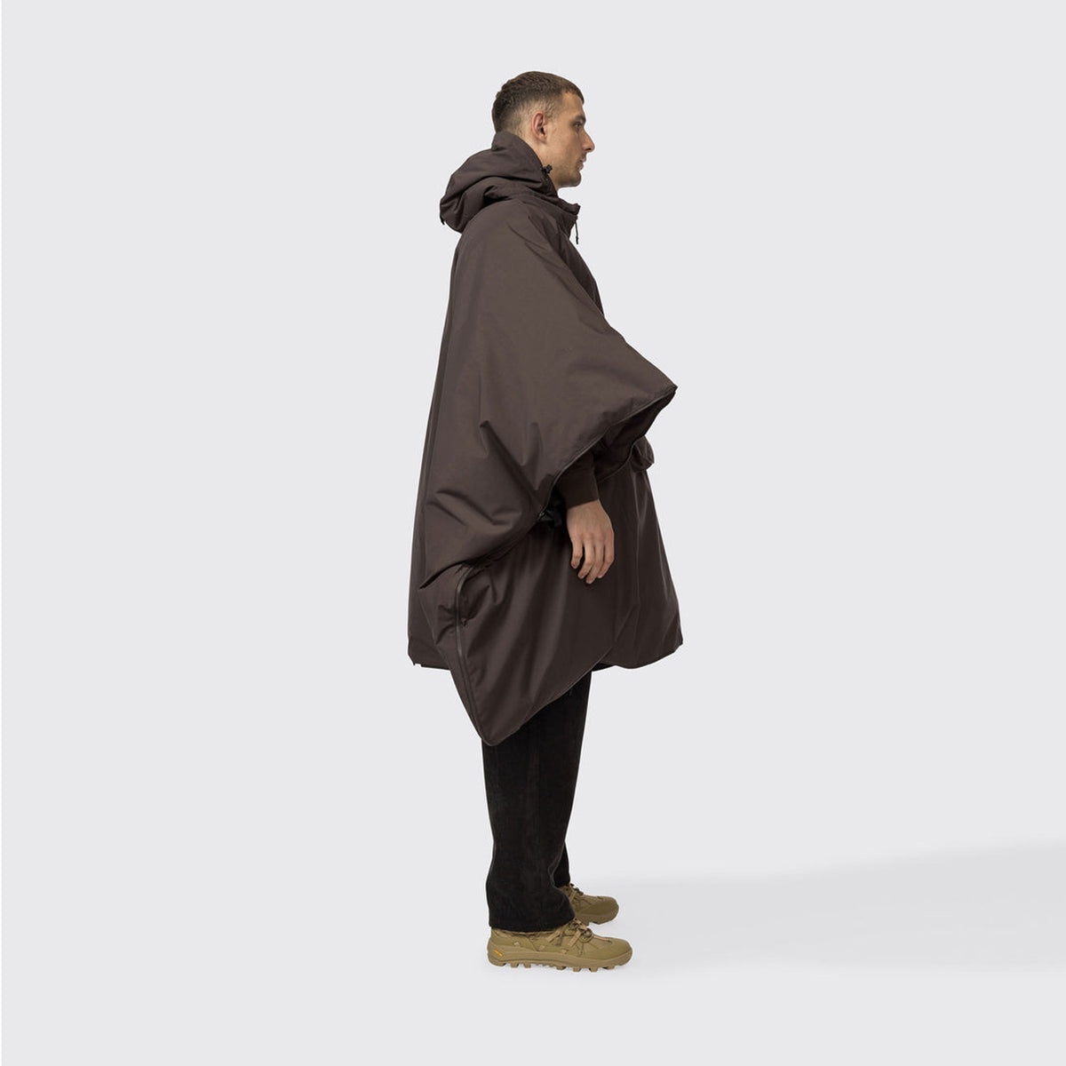 Snow Peak FR 2L Down Poncho Dark Brown