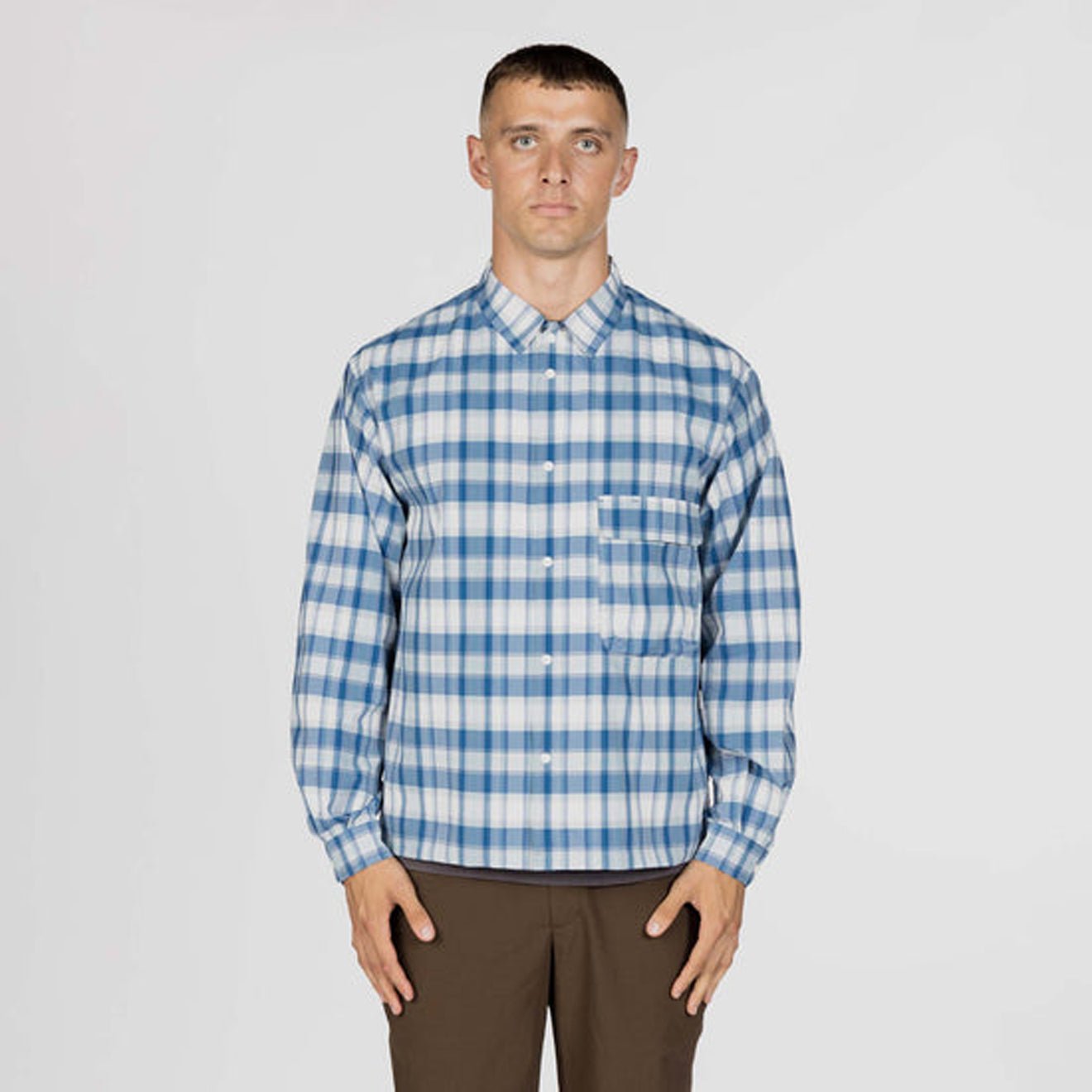 Snow Peak Fade Check Breezy Shirt Light Blue