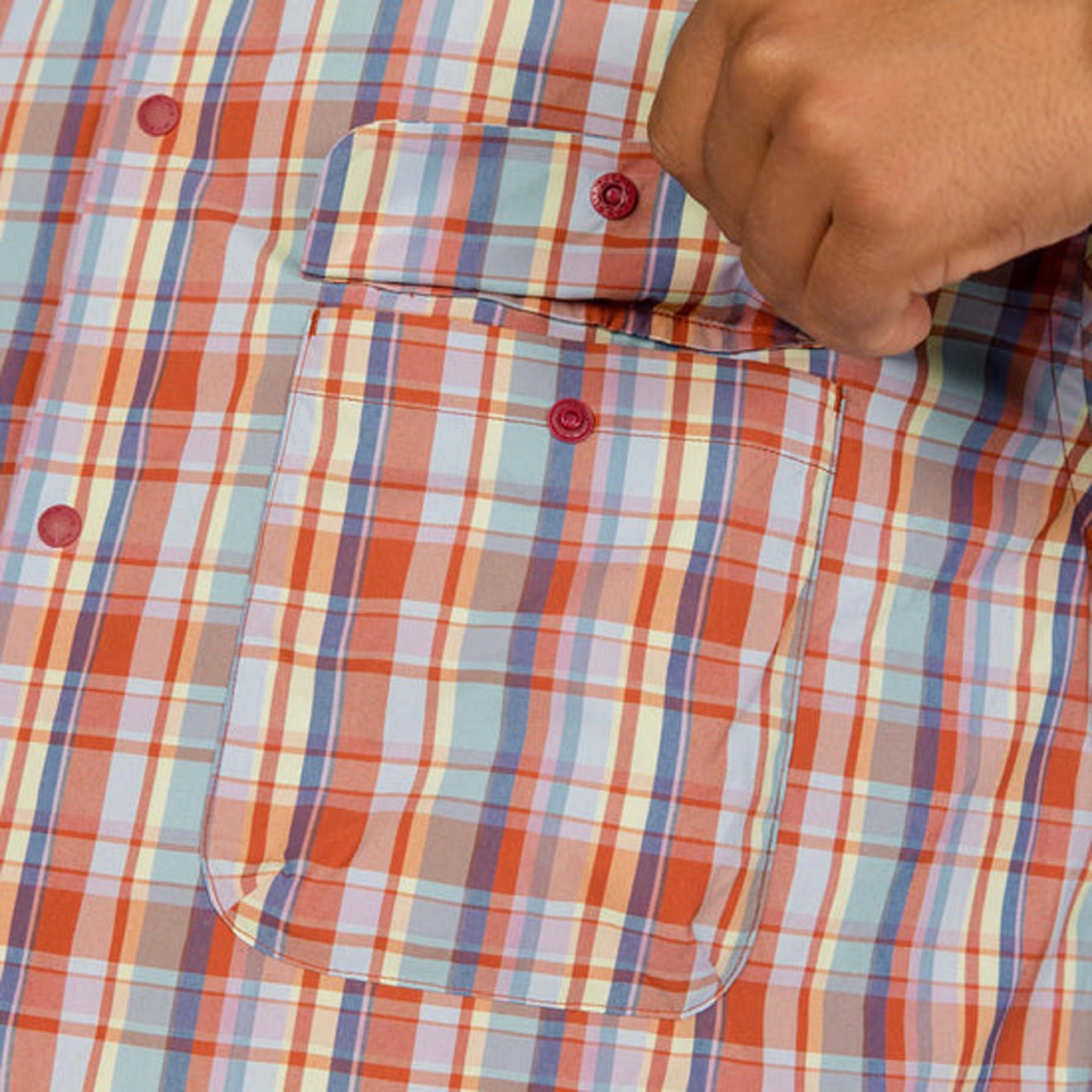 Snow Peak Fade Check Breezy Shirt Red