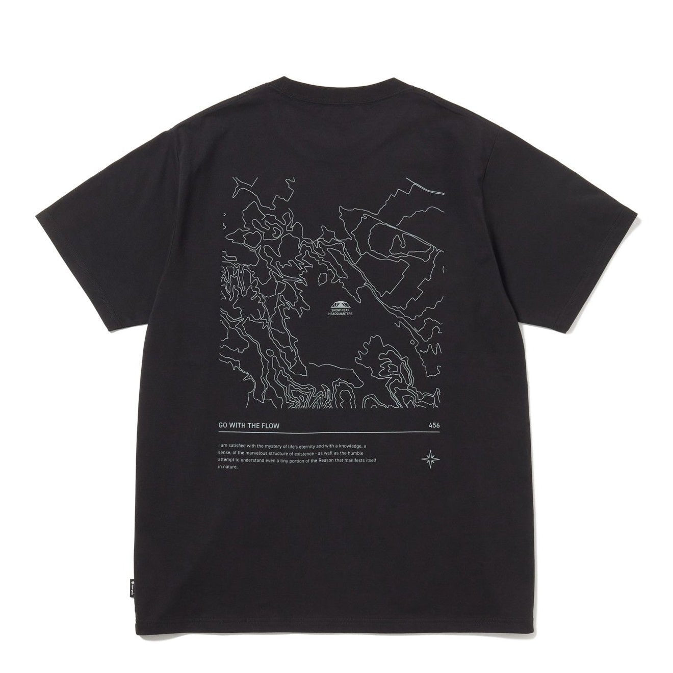 Snow Peak HQ Topographic Map T-Shirt Black