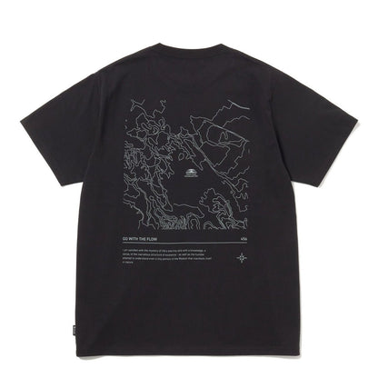 Snow Peak HQ Topographic Map T-Shirt Black