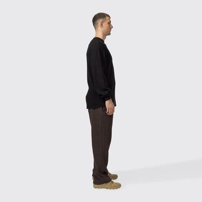 Snow Peak Heavyweight Waffle Pullover Black