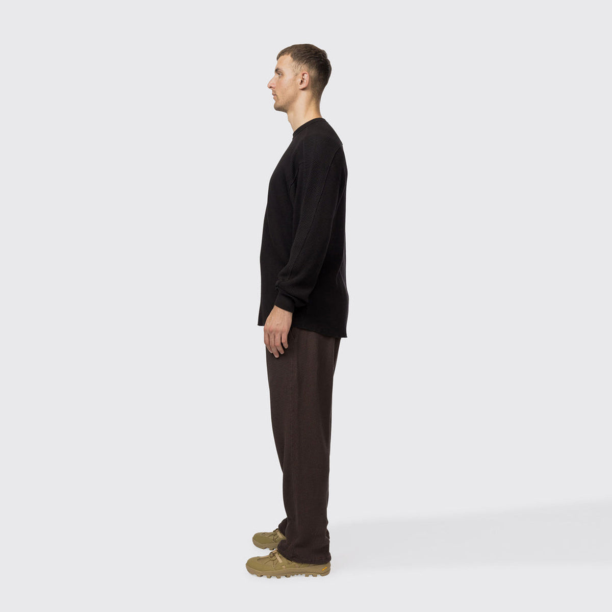Snow Peak Heavyweight Waffle Pullover Black