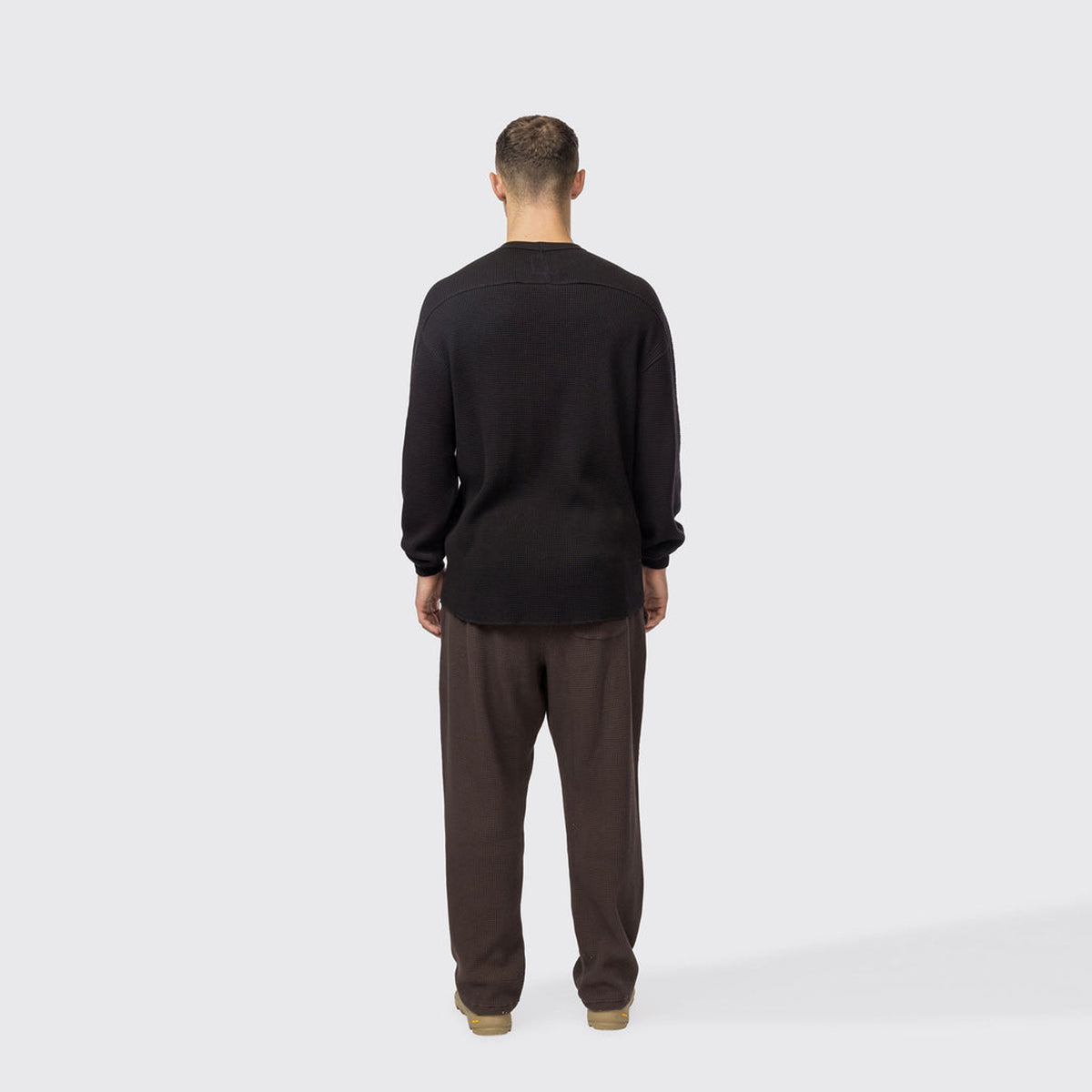 Snow Peak Heavyweight Waffle Pullover Black