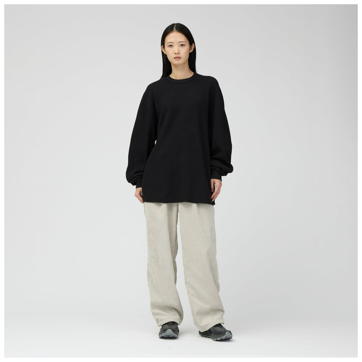 Snow Peak Heavyweight Waffle Pullover Black