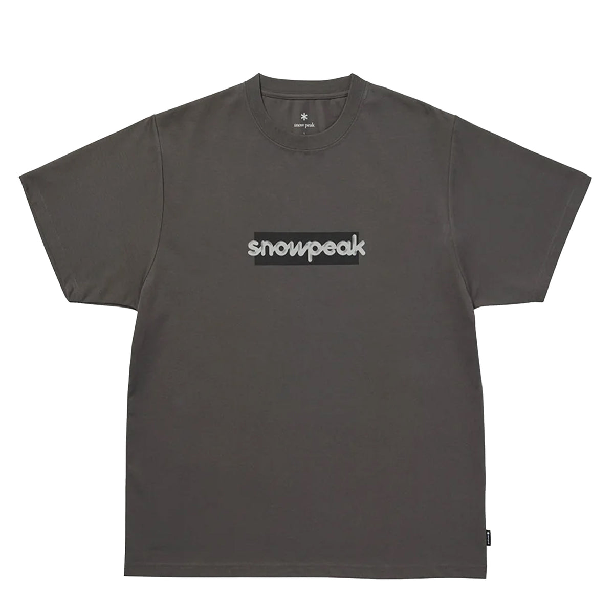 Snow Peak Reflective Typography T-Shirt Charcoal