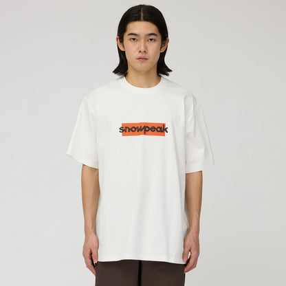 Snow Peak Reflective Typography T-Shirt Off White