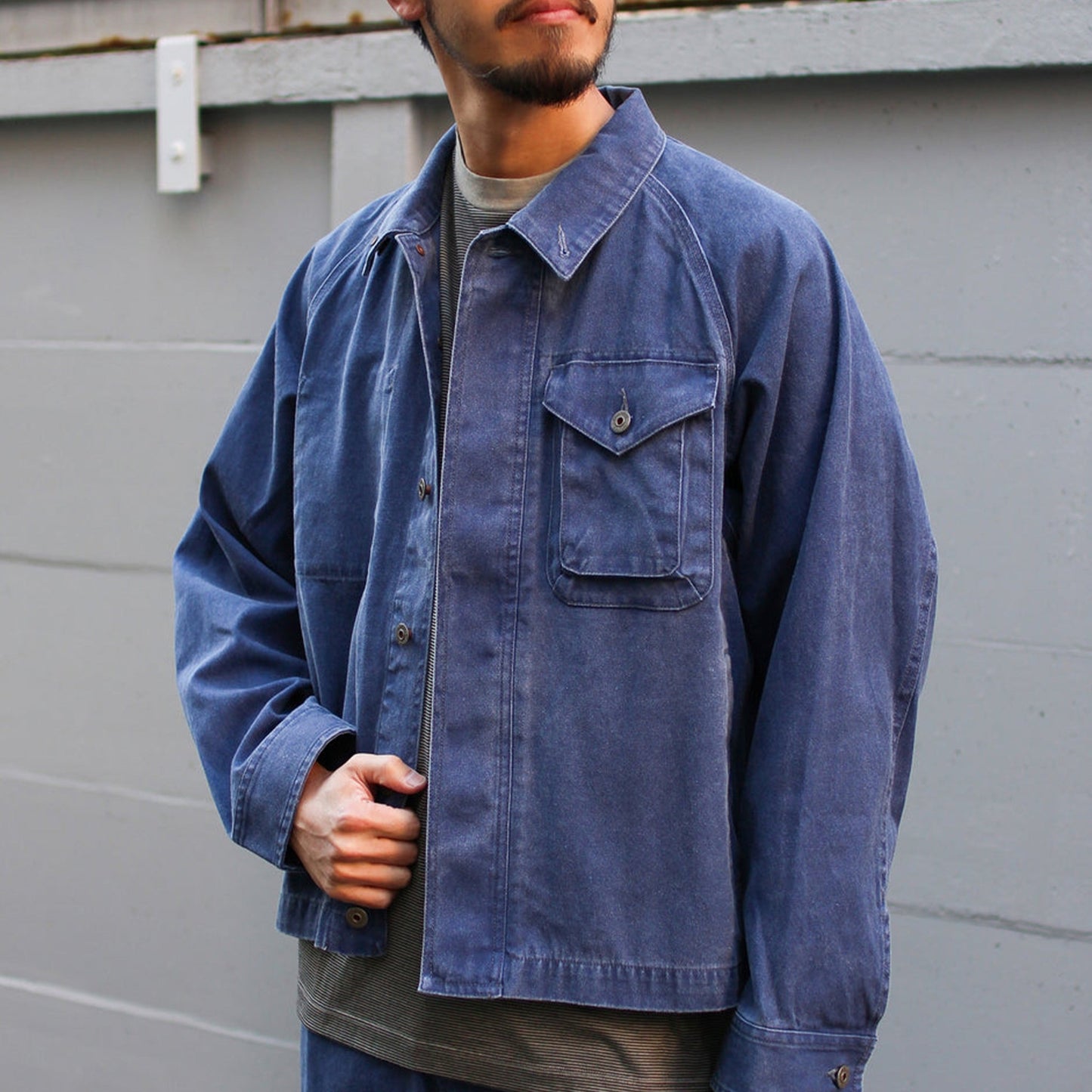 Snow Peak Sulfur Dyed Fade Coverall Blue