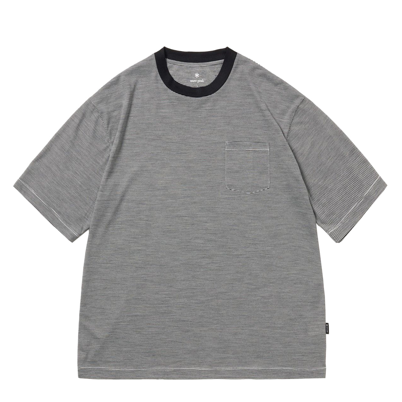 Snow Peak Summer Wool Stripe T-Shirt Black