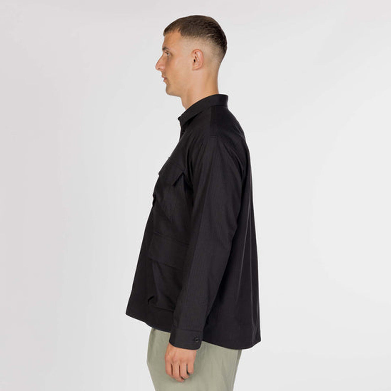 Snow Peak TAKIBI Herringbone Shirt Jacket Black - The Sporting Lodge