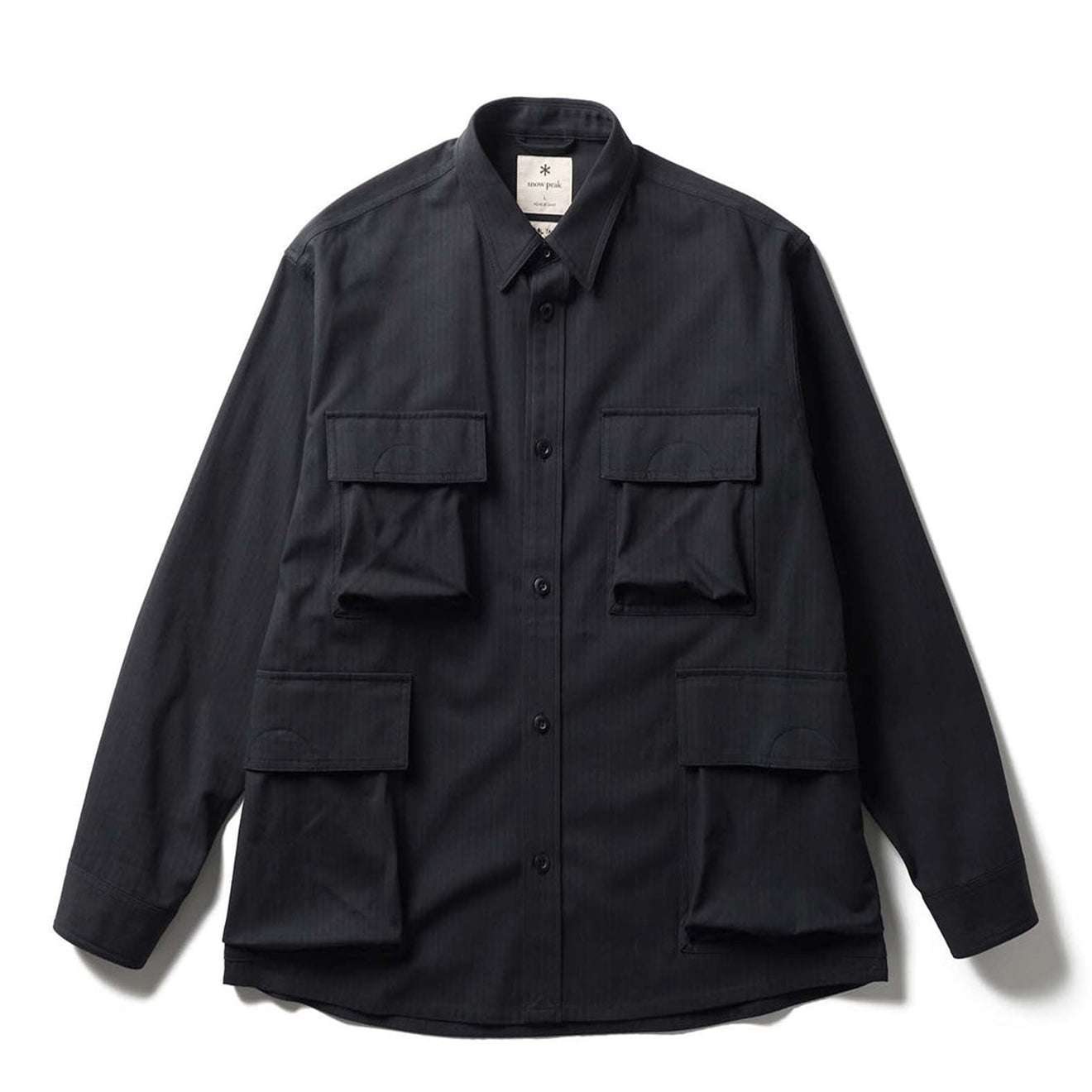 Snow Peak TAKIBI Herringbone Shirt Jacket Black - The Sporting Lodge