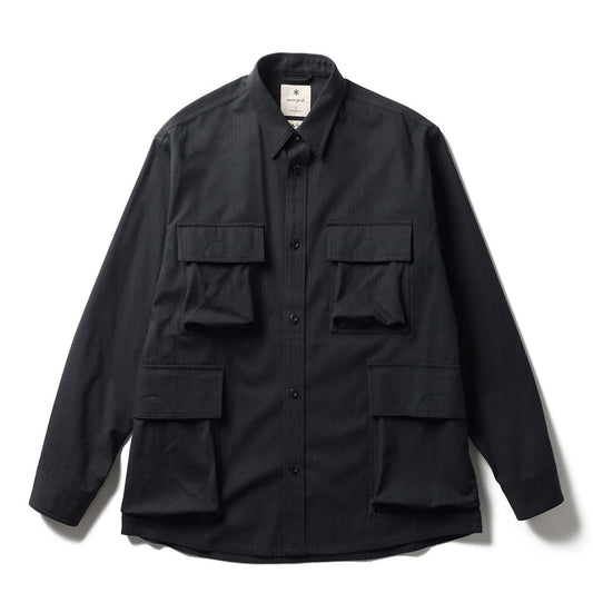 Snow Peak TAKIBI Herringbone Shirt Jacket Black - The Sporting Lodge