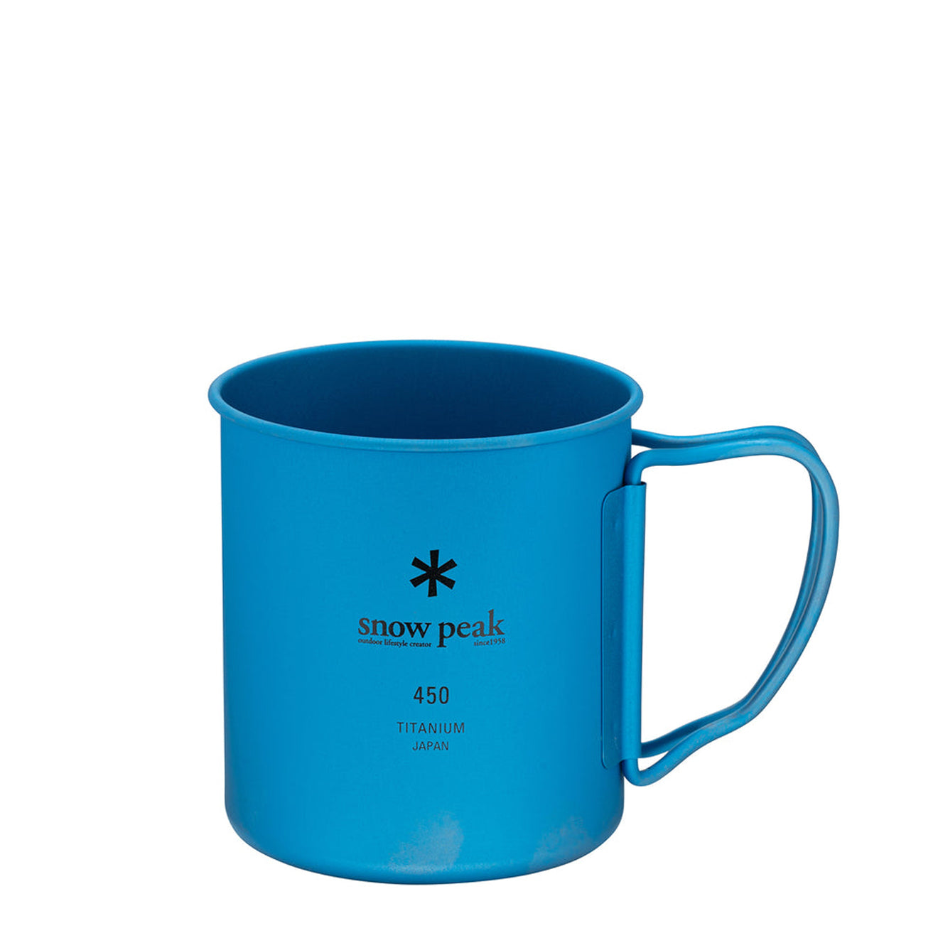 Snow Peak Titanium Single 450 Anodized Mug Blue