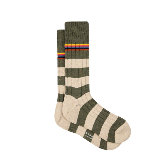 Paul Smith Sock Devon Brown Stripe / Cream - The Sporting Lodge