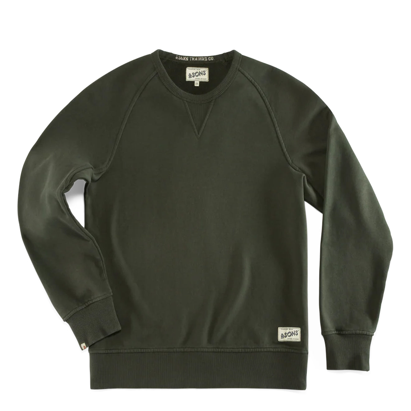 &Sons Finch Saddle Sleeve Sweat Forest Green