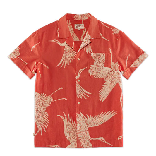 &Sons New Flight Print Club Shirt Multi