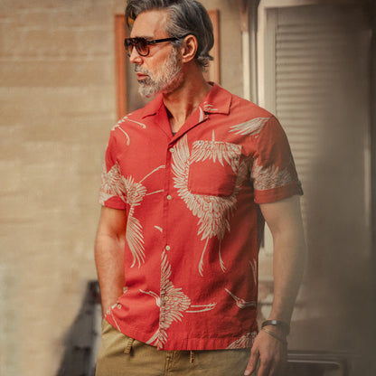 &Sons New Flight Print Club Shirt Multi