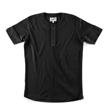 &Sons The New Elder Henley Short Sleeve Shirt Black