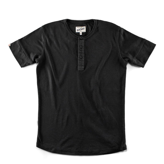 &Sons The New Elder Henley Short Sleeve Shirt Black