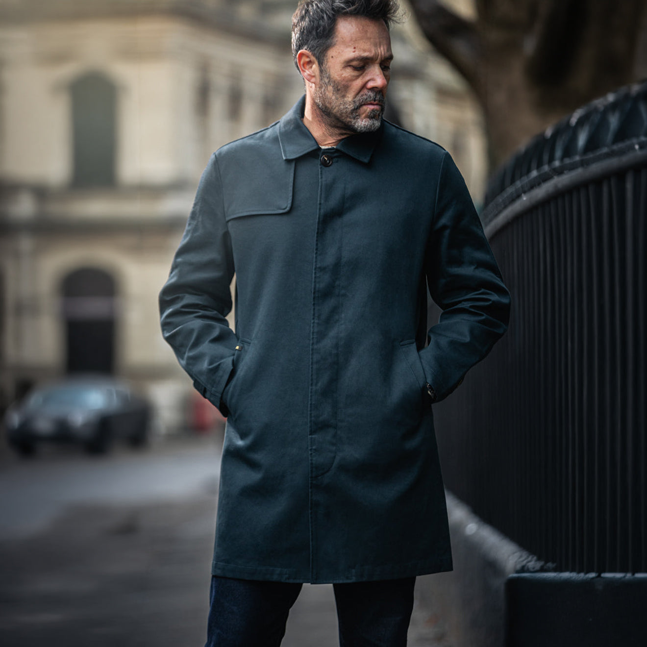 &Sons Woodward Raincoat Jacket Navy