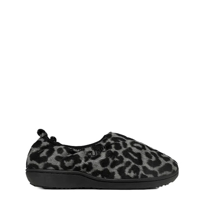Subu Womens Dots Vamp Slipper Leopard Black
