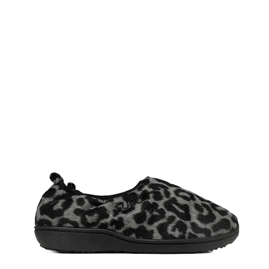 Subu Womens Dots Vamp Slipper Leopard Black