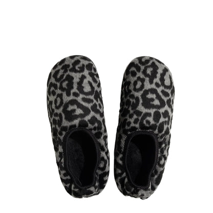 Subu Womens Dots Vamp Slipper Leopard Black