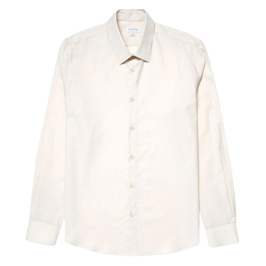 Sunspel Cotton Cashmere Shirt Ecru - The Sporting Lodge