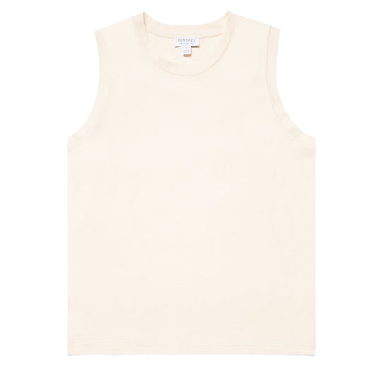 Sunspel Womens Tank T-Shirt Undyed