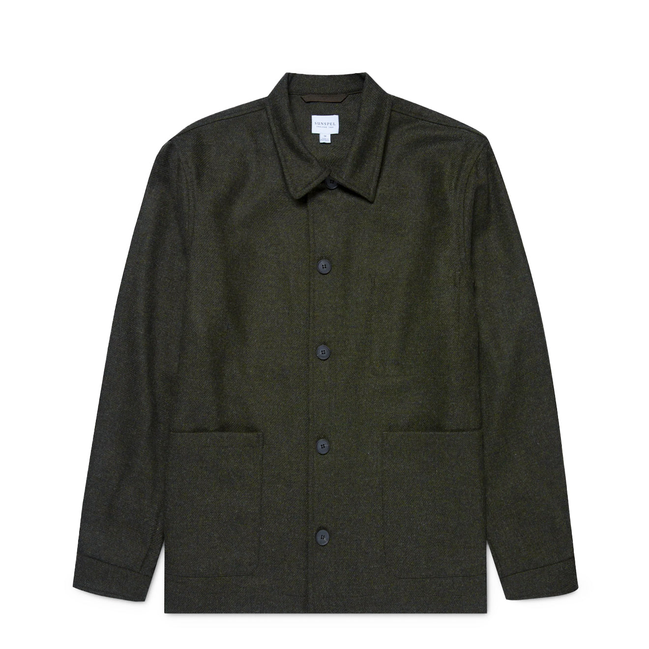Sunspel British Wool Twin Pocket Jacket Drill Green - The Sporting Lodge