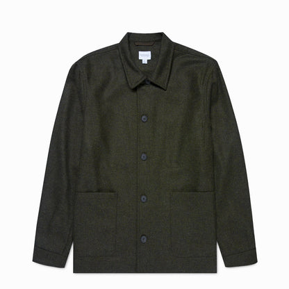 Sunspel British Wool Twin Pocket Jacket Drill Green