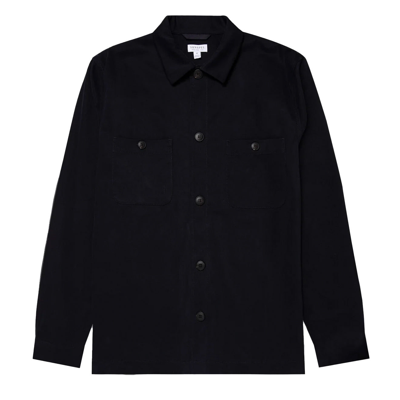 Sunspel Brushed Cotton Overshirt Navy - The Sporting Lodge