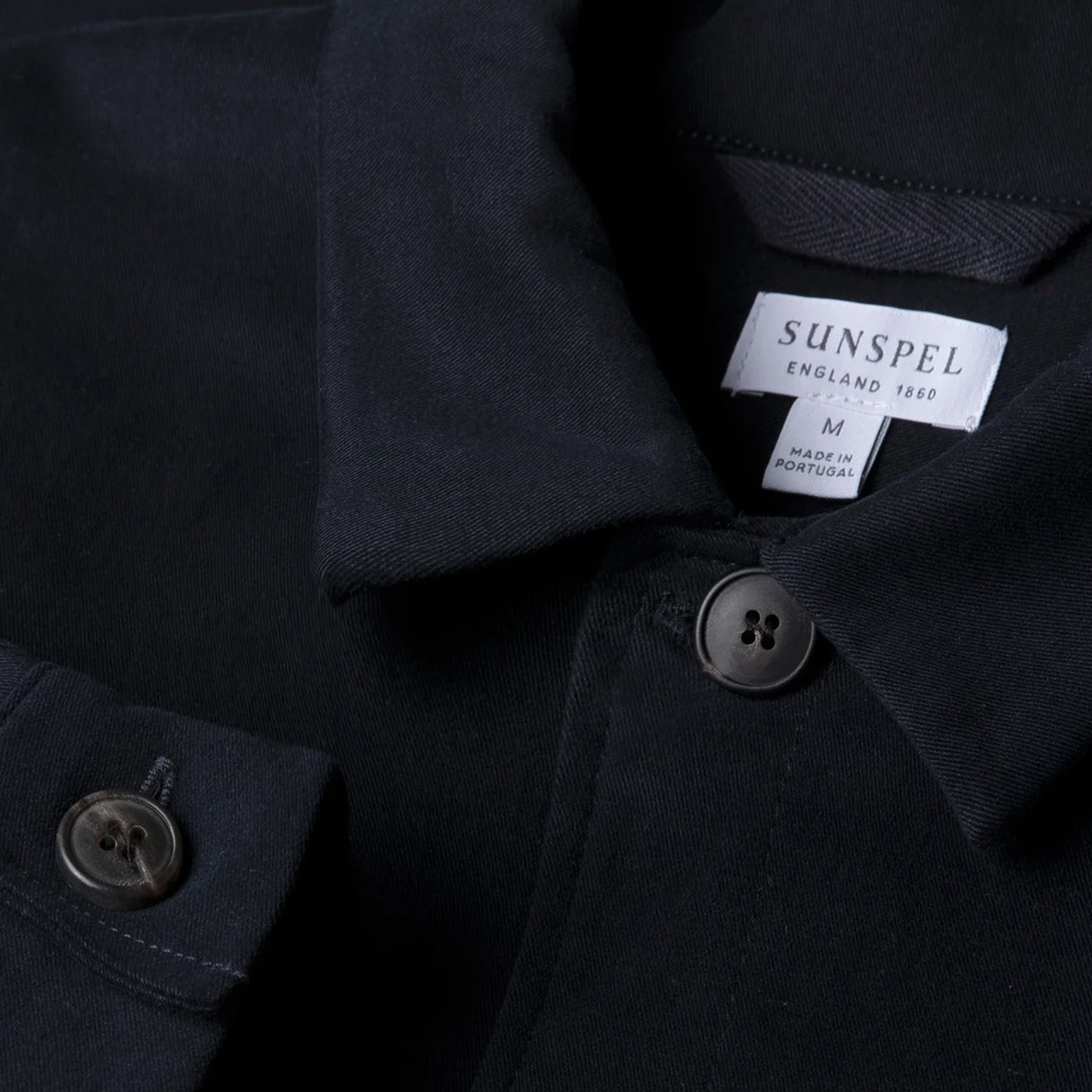 Sunspel Brushed Cotton Overshirt Navy - The Sporting Lodge