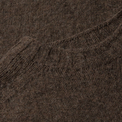 Sunspel Brushed Shetland Crew Neck Bark - The Sporting Lodge