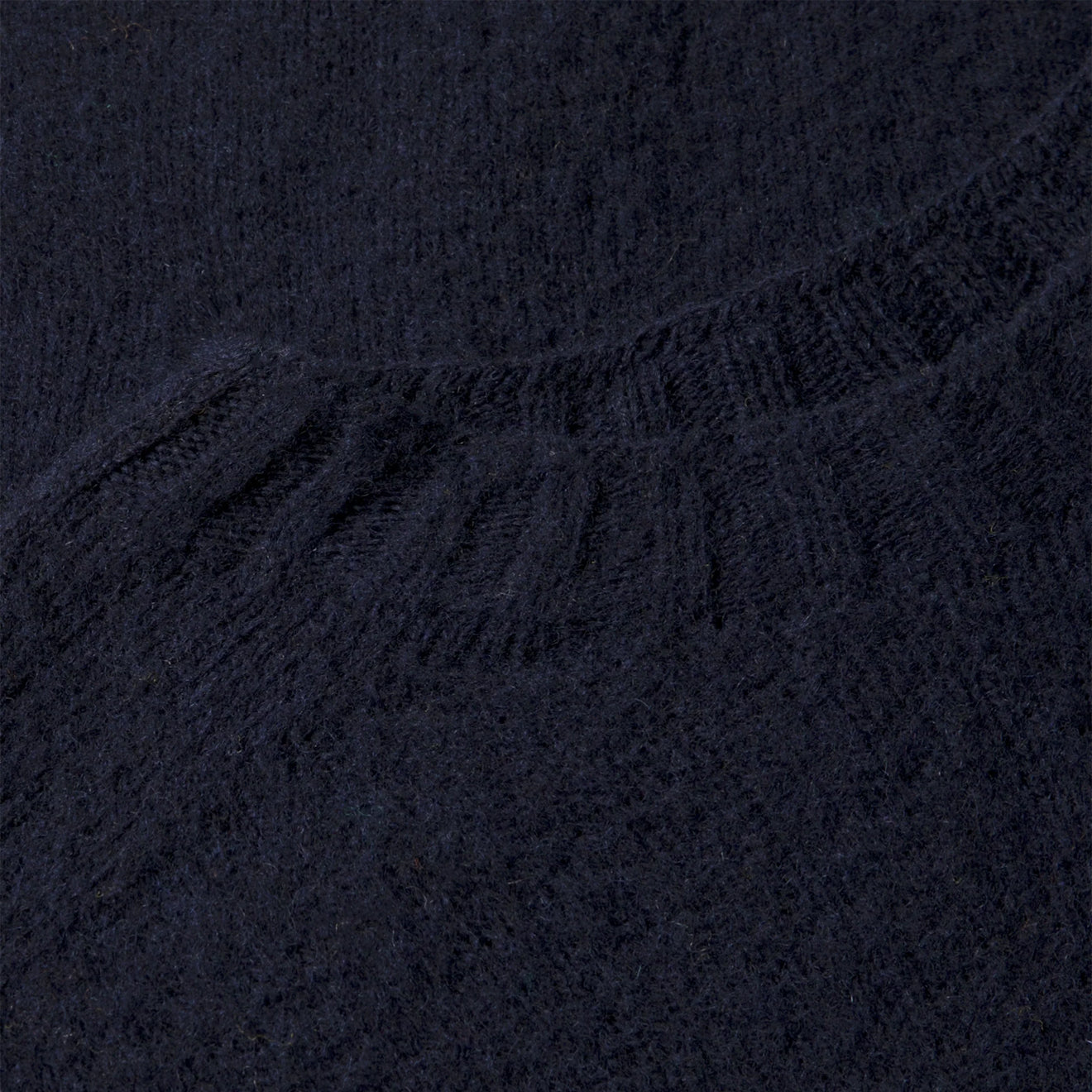 Sunspel Brushed Shetland Crew Neck Navy - The Sporting Lodge