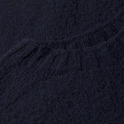 Sunspel Brushed Shetland Crew Neck Navy - The Sporting Lodge