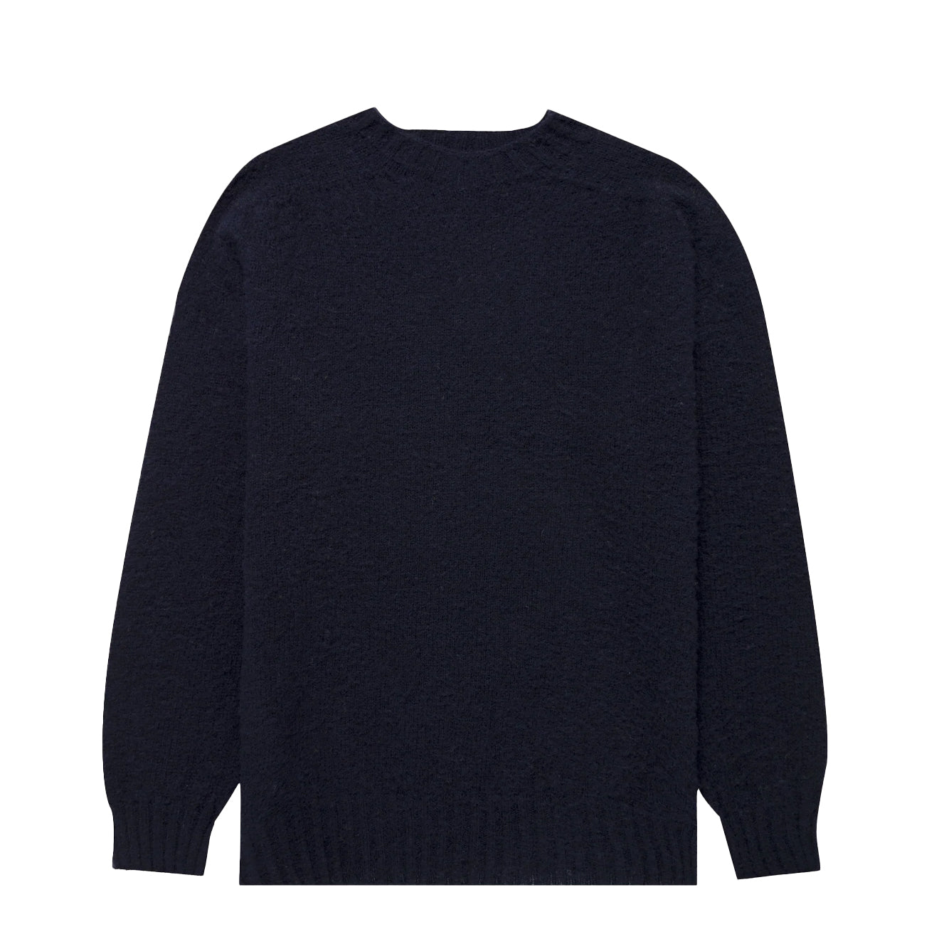 Sunspel Brushed Shetland Crew Neck Navy - The Sporting Lodge