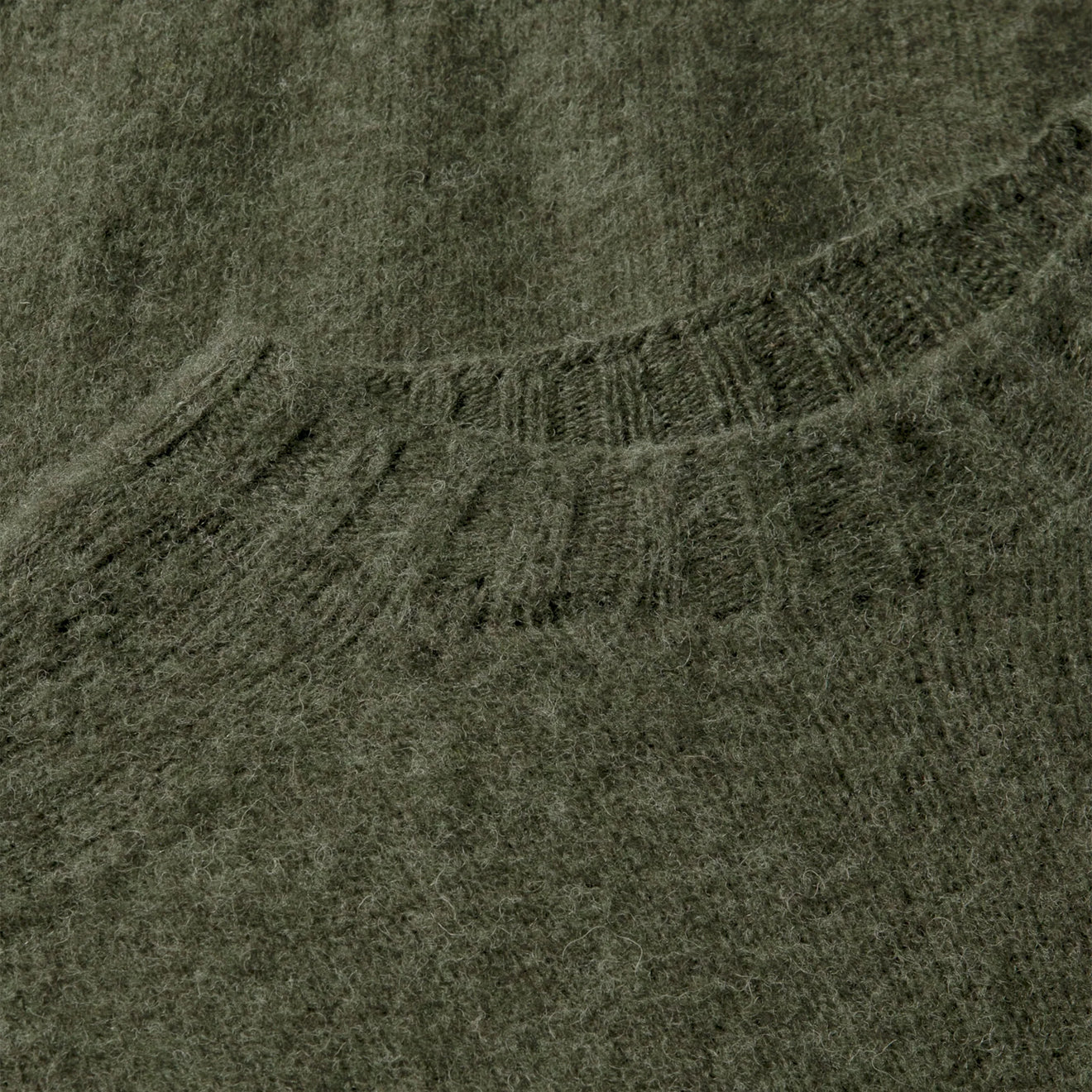 Sunspel Brushed Shetland Crew Neck Sea Moss - The Sporting Lodge