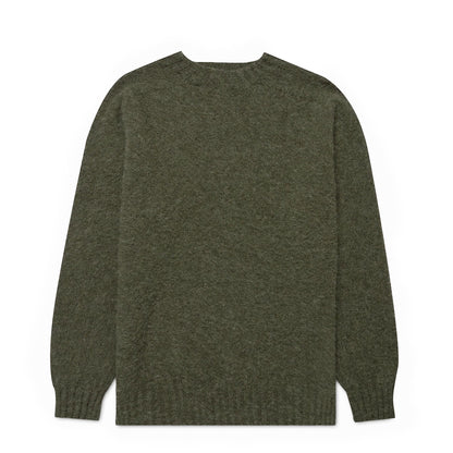Sunspel Brushed Shetland Crew Neck Sea Moss - The Sporting Lodge