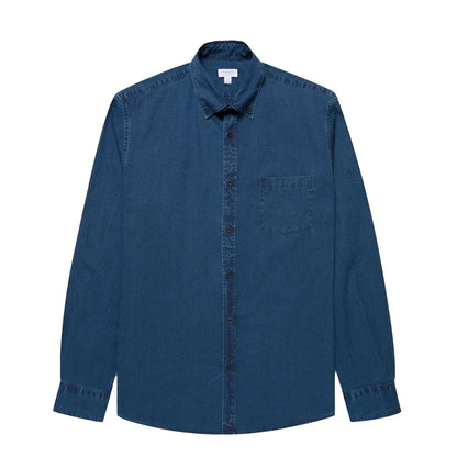Sunspel Button Down Shirt Indigo - The Sporting Lodge
