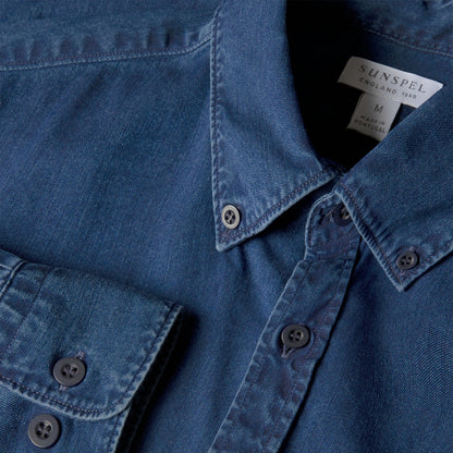 Sunspel Button Down Shirt Indigo - The Sporting Lodge