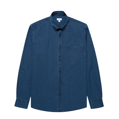 Sunspel Button Down Shirt Indigo - The Sporting Lodge